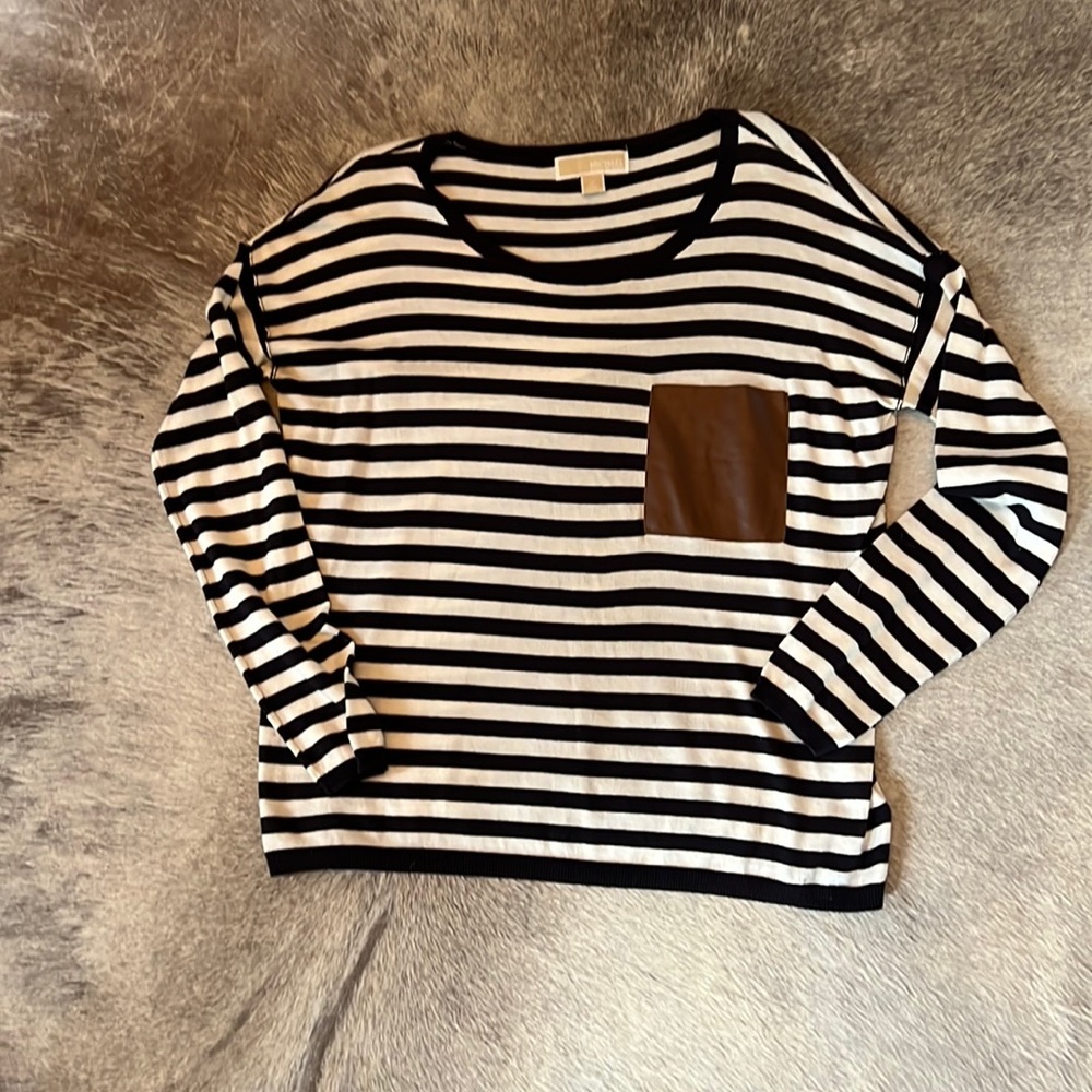 Michael Kors navy and white stripe sweater